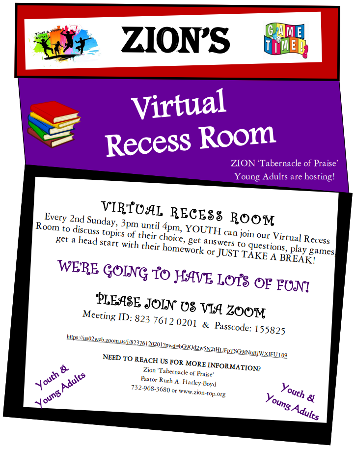 Zion T.O.P. Virtual Study Hall & Recess Room